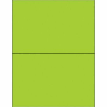 BSC PREFERRED 8-1/2 x 5-1/2'' Fluorescent Green Rectangle Laser Labels, 2PK S-5049G